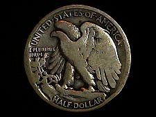 1920 Walking Liberty half dollar clipped planchet error showing curved crescent of missing metal along the coin edge